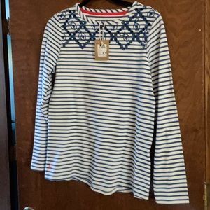 Joules harbor luxe new with tag striped shirt size 6